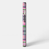 Etui iPhone 13 Été carreau rose madras patchwork (Côté gauche)