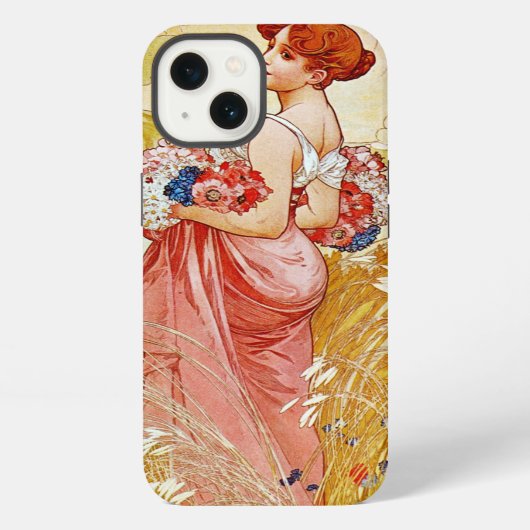 Etui iPhone 13 Été d'Alphonse Mucha (Verso)