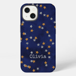 Etui iPhone 13 étoiles de parties scintillant sur papier grunge C