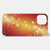 Etui iPhone 13 Étoiles scintillantes dorées (Verso Horizontal)