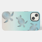 Etui iPhone 13 Étui de style plage Case-Mate Tortues Argentées (Verso Horizontal)
