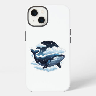 Etui iPhone 13 Étui de téléphone baleine de nuage flottant avec d