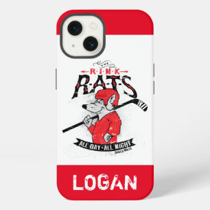 Etui iPhone 13 Étui de téléphone de hockey Rink Rats avec nom per