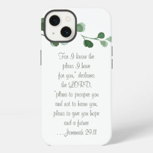 Etui iPhone 13 Étui de téléphone floral shabby chic avec verset b