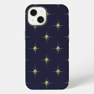 Etui iPhone 13 Étui I-Phone Nuit Étoiles Brillantes Dorées