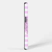 Etui iPhone 13 Étui iPad vertical monogramme rayé lilas rose (Côté droit)
