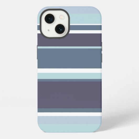 Etui iPhone 13 Étui iPhone Case-Mate à rayures bleu-gris (Verso)
