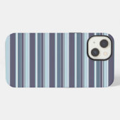 Etui iPhone 13 Étui iPhone Case-Mate à rayures bleu-gris (Verso Horizontal)