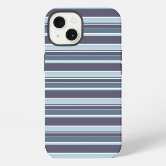 Etui iPhone 13 Étui iPhone Case-Mate à rayures bleu-gris (Verso)
