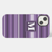 Etui iPhone 13 Étui iPhone Case-Mate à rayures lavande Monogram (Verso Horizontal)