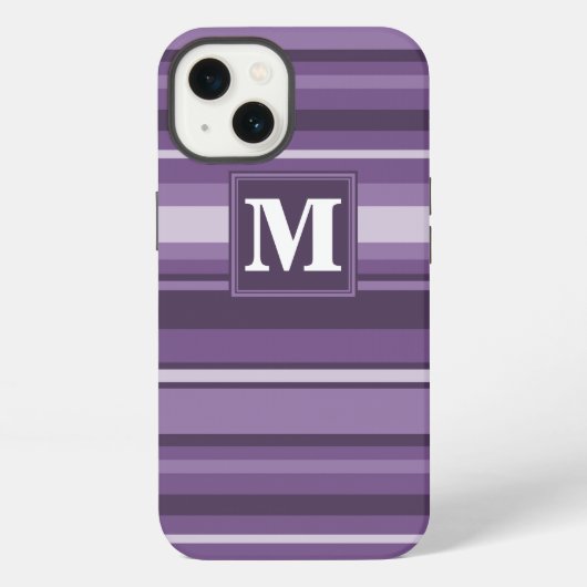 Etui iPhone 13 Étui iPhone Case-Mate à rayures lavande Monogram (Verso)