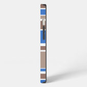 Etui iPhone 13 Étui iPhone Case-Mate à rayures marron et bleues (Côté gauche)