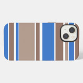 Etui iPhone 13 Étui iPhone Case-Mate à rayures marron et bleues (Verso Horizontal)