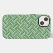 Etui iPhone 13 Étui iPhone Case-Mate à rayures vert olive (Verso Horizontal)