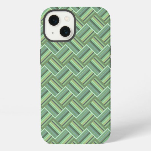 Etui iPhone 13 Étui iPhone Case-Mate à rayures vert olive (Verso)