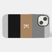 Etui iPhone 13 Étui iPhone Case-Mate avec monogramme à rayures ma (Verso Horizontal)