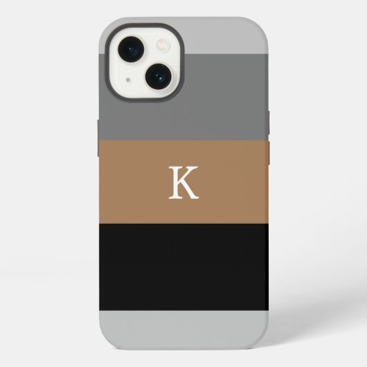 Etui iPhone 13 Étui iPhone Case-Mate avec monogramme à rayures ma (Verso)