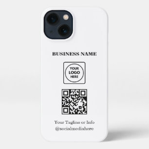 Etui iPhone 13 Étui iPhone Code QR Logo Carré Promo Entreprise