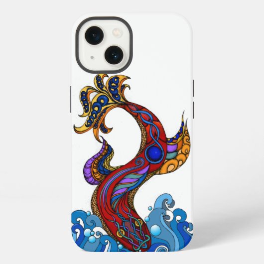 Etui iPhone 13 Étui iPhone de poisson dragon plongeur (Verso)
