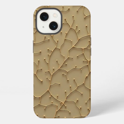 Etui iPhone 13 Étui iPhone Moderne à Texture Khaki Craquelée (Verso)