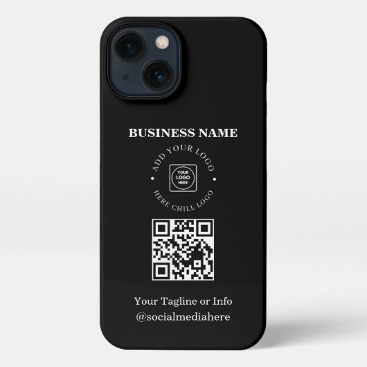 Etui iPhone 13 Étui iphone QR Code Promo Logo d'entreprise simple (Verso)
