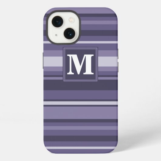 Etui iPhone 13 Étui Monogram violet heather rayé Case-Mate pour i (Verso)
