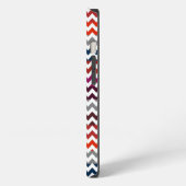 Etui iPhone 13 Étui Monogramme Zigzag Chevron Gris Blanc Case-Mat (Côté gauche)