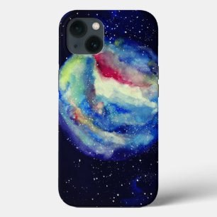 Etui iPhone 13 Étui Planète, Art Cosmos Aquarelle