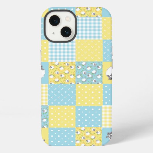 Etui iPhone 13 Étui pour iPad Case-Mate en faux patchwork de styl (Verso)