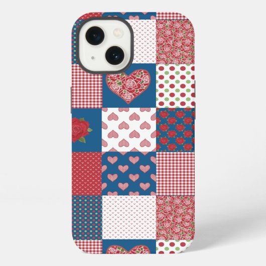 Etui iPhone 13 Étui pour iPad Mini Retina : Patchwork de cœurs et (Verso)