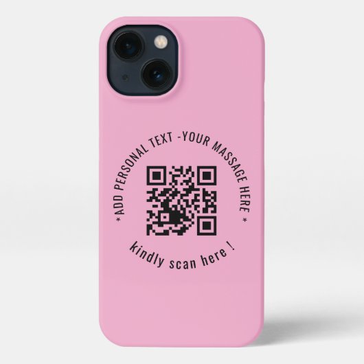 Etui iPhone 13 Étui pour iPhone avec code QR personnalisé et info (Verso)