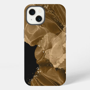 Etui iPhone 13 Étui Watercolor Brown Gold Glitter pour iPhone / i