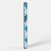 Etui iPhone 13 Éventails Art Déco sarcelle (Côté droit)