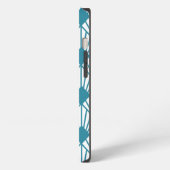 Etui iPhone 13 Éventails Art Déco sarcelle (Côté gauche)