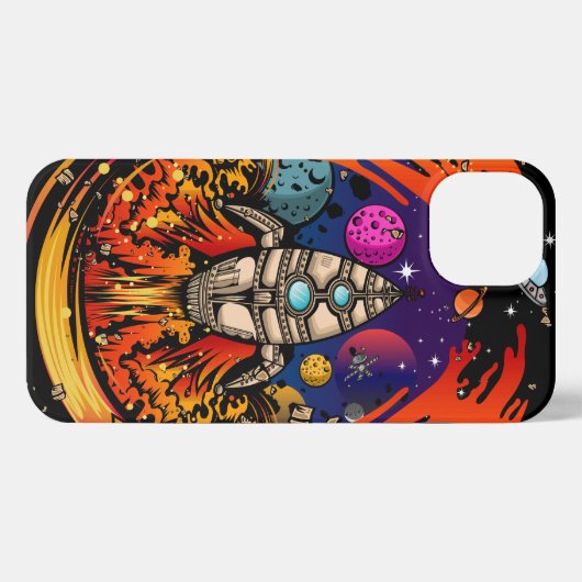 Etui iPhone 13 Exploser le vaisseau spatial (Verso Horizontal)