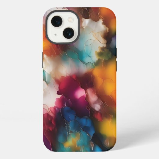Etui iPhone 13 Explosion colorée Encre d'alcool (Verso)