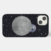 Etui iPhone 13 Face cachée de la Lune Terre ciel étoilé (Verso Horizontal)