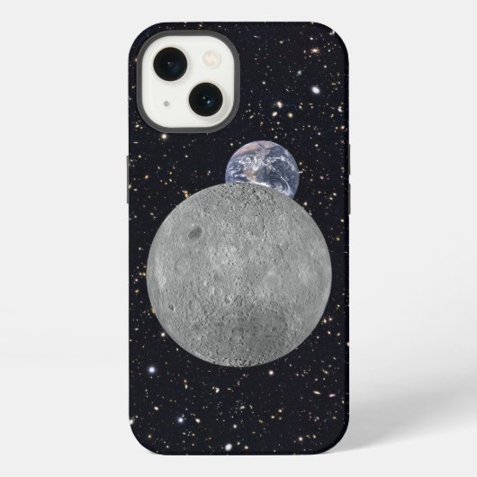Etui iPhone 13 Face cachée de la Lune Terre ciel étoilé (Verso)