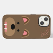Etui iPhone 13 Face d'ours mignonne personnalisable (Verso Horizontal)