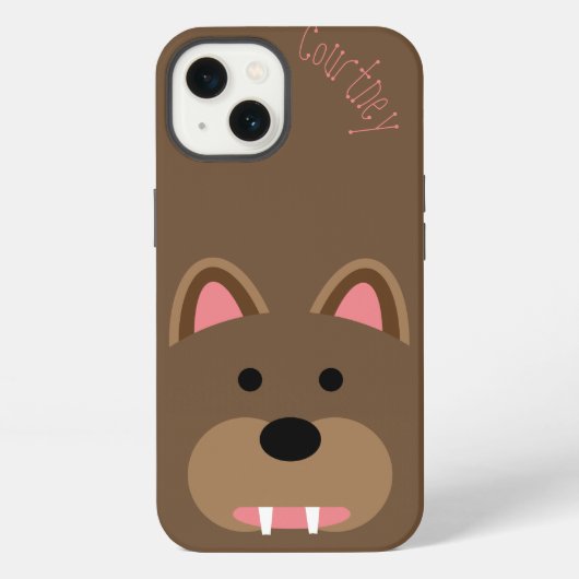 Etui iPhone 13 Face d'ours mignonne personnalisable (Verso)