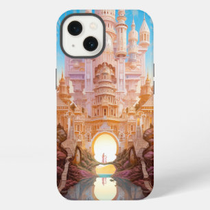 Etui iPhone 13 Fairy Tale Castle Rose White Gold Imaginaire Art