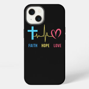 Etui iPhone 13 Faith Espoir Amour Battement de coeur chrétien
