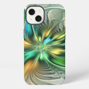 Etui iPhone 13 Fantaisie Abstraite Moderne Fleur Fractale Colorée
