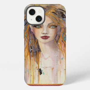 Etui iPhone 13 Fantaisie de femme belle et distante, art abstrait