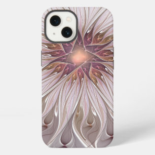 Etui iPhone 13 Fantaisie florale, fleur pastel moderne abstraite