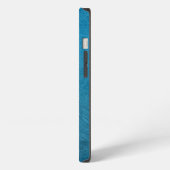 Etui iPhone 13 Faux cuir bleu Monogramme (Côté gauche)