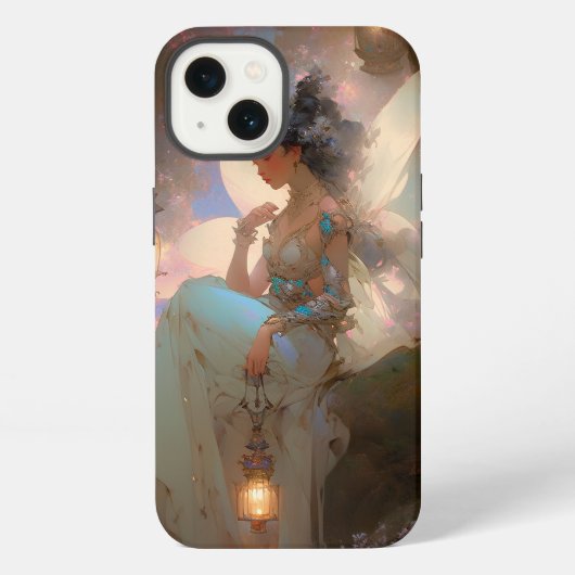 Etui iPhone 13 Fée avec lanterne (Verso)