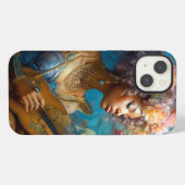 Etui iPhone 13 Femme jouant du luth Art fantastique afro-américai (Verso Horizontal)