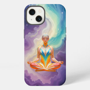 Etui iPhone 13 Femme méditative et énergie pastel douce