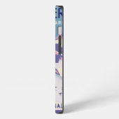 Etui iPhone 13 Femme posant l'affiche ouverte de pentes (Côté gauche)